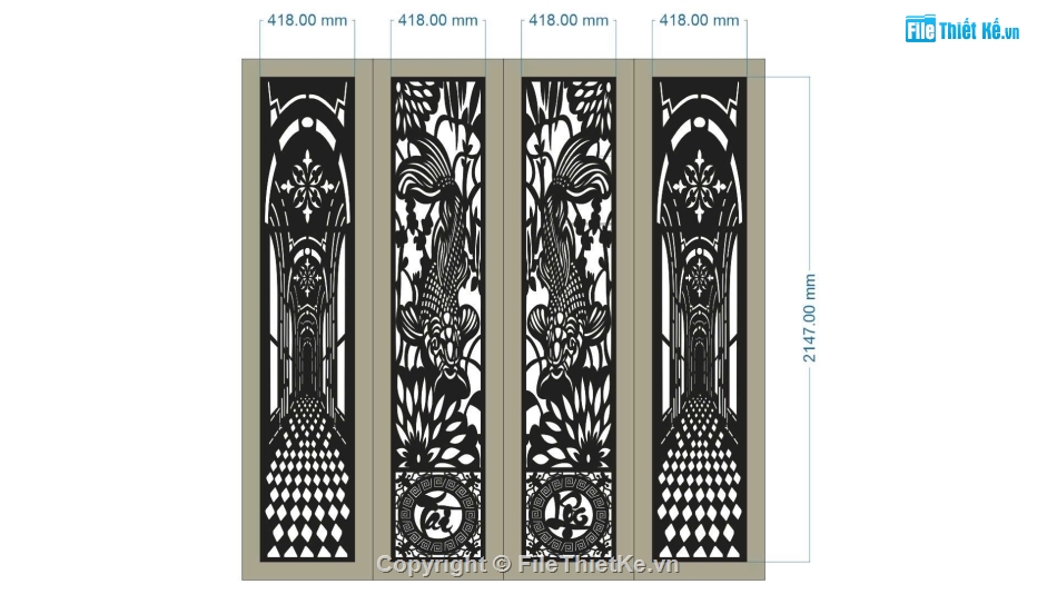 cổng cá chép CNC,CNC cổng 4 cánh,cổng 4 cánh mới CNC,CNC cá chép tài lộc