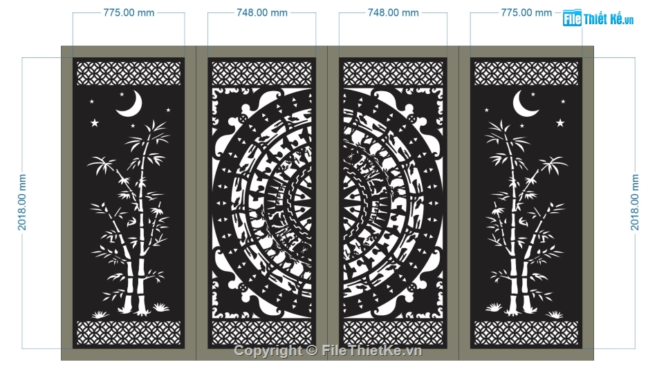 CNC cổng đẹp,cổng trống đồng cnc,file cnc cổng trống đồng trúc