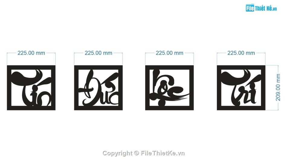 mẫu cnc chữ đức,chữ tín đức lộc trí,cnc chữ