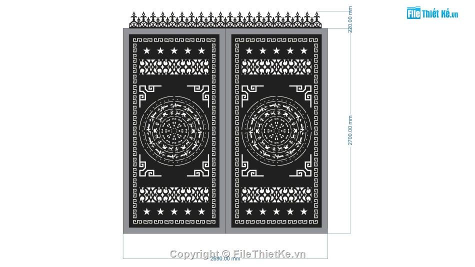 Cổng 2 cánh trống đồng,file cnc cổng 2 cánh trống đồng,mẫu cổng 2 cánh trống đồng