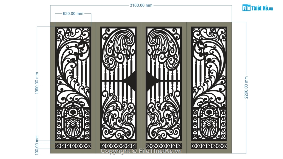 cổng 4 cánh cnc,file cnc cổng 4 cánh,mẫu cnc cổng 4 cánh