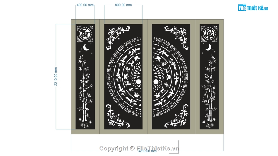 cổng 4 cánh tài lộc cnc,file cnc cổng 4 cánh tài lộc,mẫu cnc cổng 4 cánh tài lộc