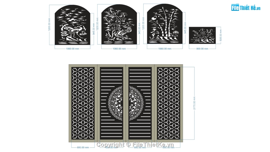 hàng rào,mẫu hàng rào,cổng 4 cánh và hàng rào cnc,file cnc cổng 4 cánh và hàng rào