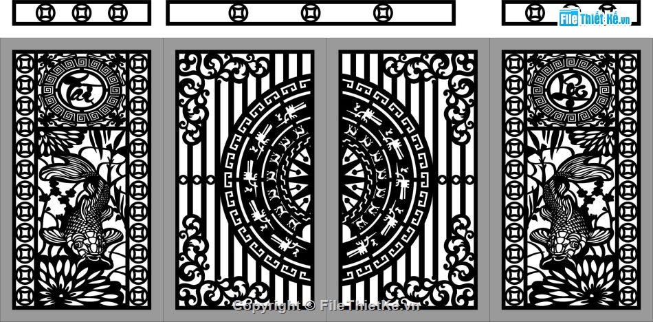 cổng cá chép tài lộc cnc,file cnc cổng cá chép tài lộc,mẫu cnc cổng cá chép tài lộc