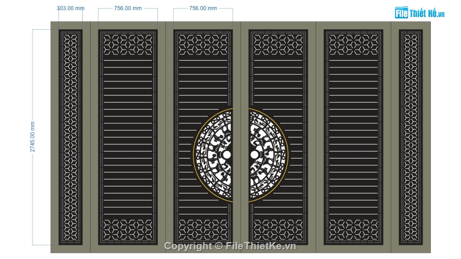 Cổng 6 cánh,Cổng 6 cánh file dxf,file cnc cổng 6 cánh