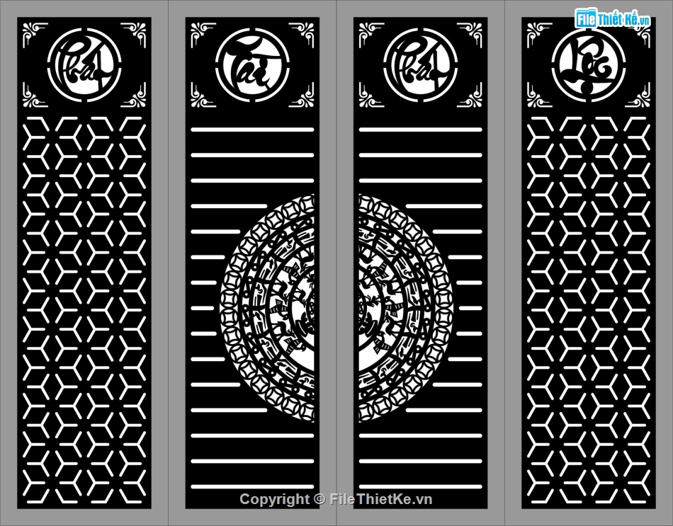 Cổng Phát Tài Phát Lộc,Cổng cnc file dxf,Cổng file dxf đẹp