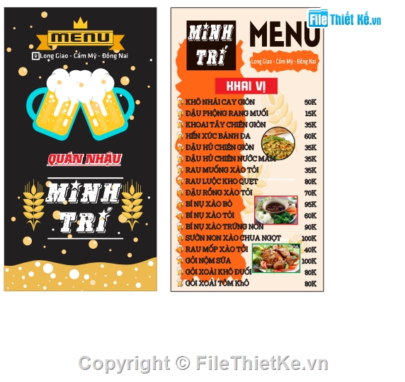 file corel menu quán ăn,thiết kế menu,Corel draw thiết kế menu,menu quán cà phê,menu để bàn