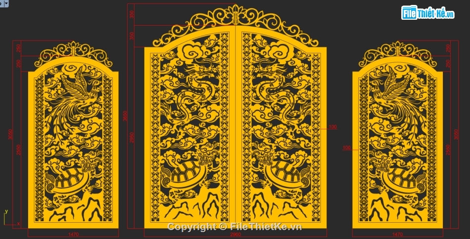 cửa cổng cnc tứ linh file dxf,cửa cổng cnc long lân qui phụng file dxf,mẫu cửa cnc đẹp,mẫu cửa cổng sắt 4 cánh đẹp,cửa cổng cnc hoa văn,cửa cổng cnc trang trí rồng phụng