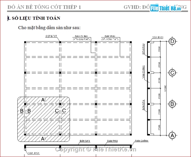 đồ án bê tông,mẫu đồ án bê tông,thuyết minh đồ án