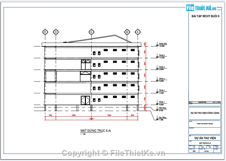 Đồ án,nhà 4 tầng,4 tầng,thi công,nhà 5 tầng,thư viện thiết kế