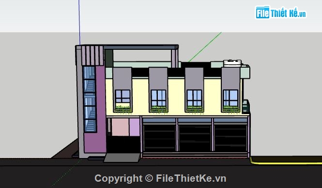 Biệt thự 2 tầng,model su biệt thự 2 tầng,sketchup biệt thự 2 tầng