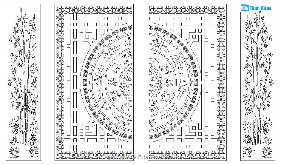 Cổng trống đồng cnc,File dxf cổng trống đồng cnc,Cad cổng trống đồng trúc