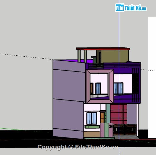 Nhà phố 2 tầng,file su nhà phố 2 tầng,file sketchup nhà phố 2 tầng