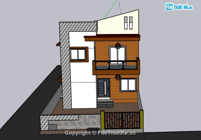 Nhà 2 tầng,Nhà phố 2 tầng,model su nhà phố 2 tầng,nhà phố 2 tầng sketchup