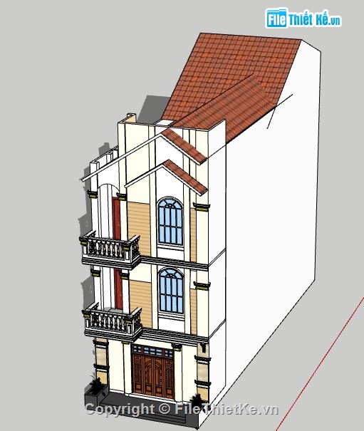 Nhà phố 3 tầng,file sketchup nhà phố 3 tầng,sketchup nhà phố 3 tầng,nhà phố 3 tầng sketchup,file su nhà phố 3 tầng