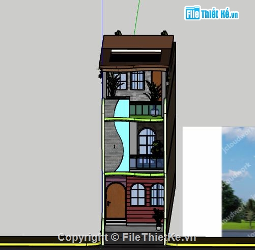 Nhà phố 3 tầng,model su nhà phố 3 tầng,file su nhà phố 3 tầng