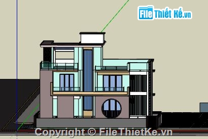 Nhà phố 3 tầng,file su nhà phố 3 tầng,sketchup nhà phố 3 tầng