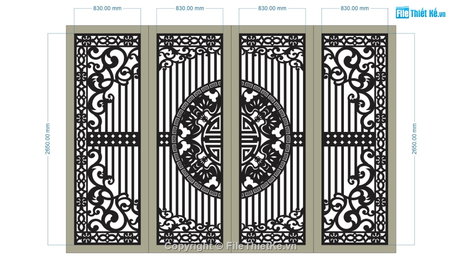 cổng 4 cánh cnc,file cnc cổng 4 cánh,mẫu cổng 4 cánh cnc