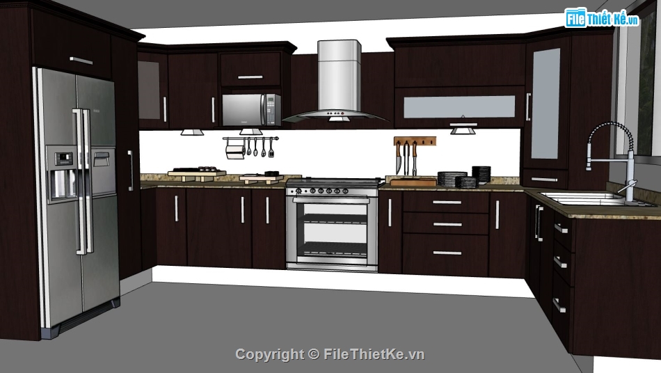 nội thất phòng bếp,sketchup nội thất phòng bếp,phòng bếp sketchup,sketchup nội thất bếp