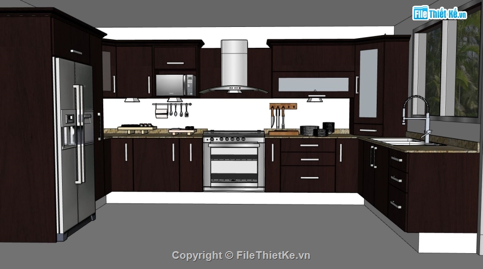 nội thất phòng bếp,sketchup nội thất phòng bếp,phòng bếp sketchup,sketchup nội thất bếp