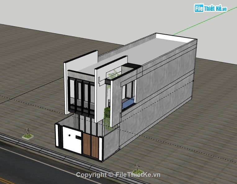 Nhà phố 2 tầng,Model su nhà phố 2 tầng,nhà phố 2 tầng file su