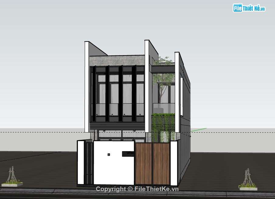 Nhà phố 2 tầng,Model su nhà phố 2 tầng,nhà phố 2 tầng file su