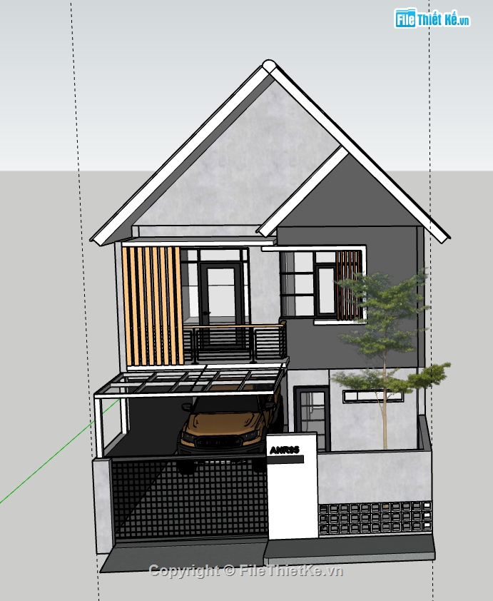 Nhà phố 2 tầng file su,nhà phố 2 tầng file sketchup,file sketchup Nhà phố 2 tầng,model su Nhà phố 2 tầng