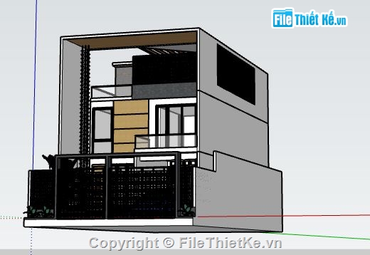 Nhà phố 2 tầng,model su nhà phố 2 tầng,sketchup nhà phố 2 tầng,nhà phố 2 tầng sketchup