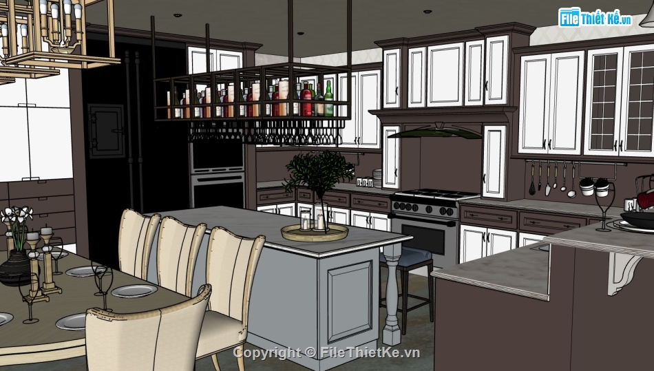 Nội thất phòng bếp,file sketchup Nội thất phòng bếp,phòng bếp file sketchup,model su phòng bếp,file sketchup phòng bếp