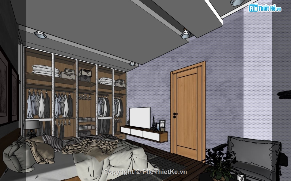 sketchup Phòng ngủ,Phòng ngủ file sketchup,Phòng ngủ  file Sketchup,file su phòng ngủ,phòng ngủ file su