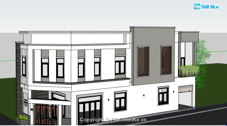 Nhà phố 2 tầng,file sketchup nhà phố 2 tầng,nhà phố 2 tầng file su,model su nhà phố 2 tầng,nhà phố 2 tầng file sketchup