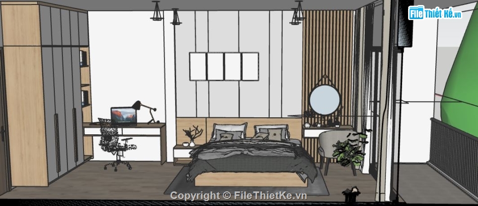 sketchup Phòng ngủ,file sketchup phòng ngủ,model su phòng ngủ,phòng ngủ file sketchup,phòng ngủ file su