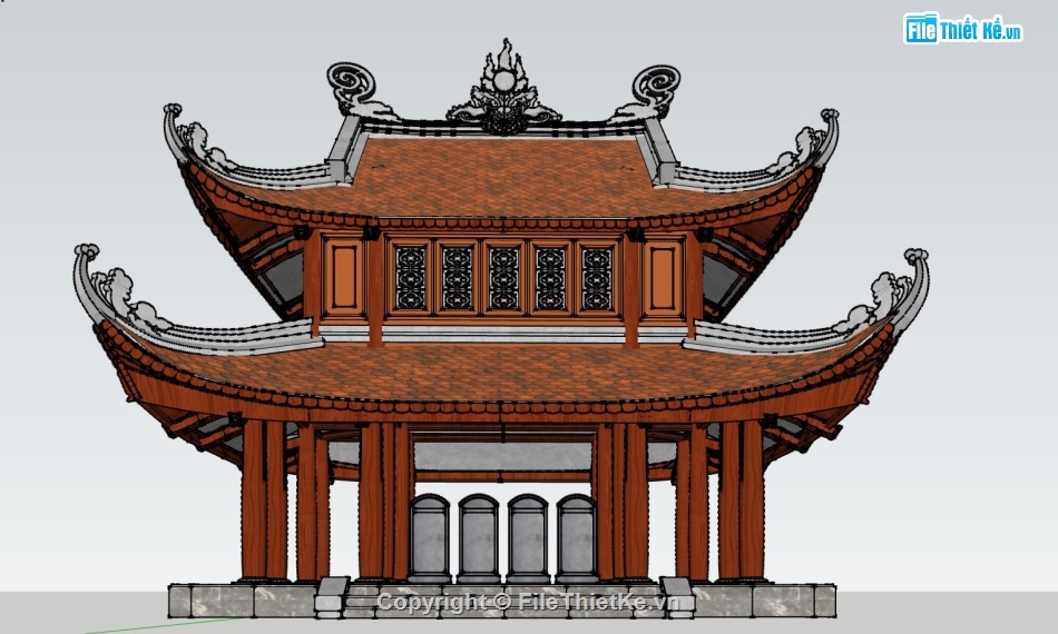 model nhà thờ họ,mẫu nhà thờ,nhà thờ họ sketchup