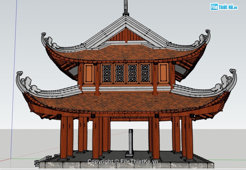 model nhà thờ họ,mẫu nhà thờ,nhà thờ họ sketchup