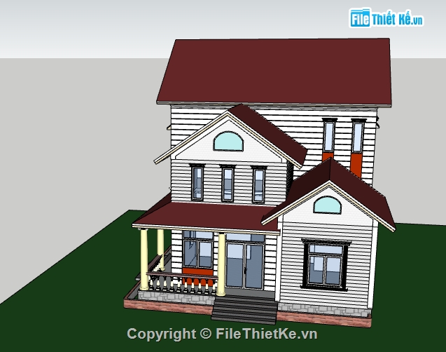 biệt thự 2 tầng,Su biệt thự 2 tầng,File su biệt thự 2 tầng,Sketchup biệt thự 2 tầng,Su 2017 biệt thự 2 tầng