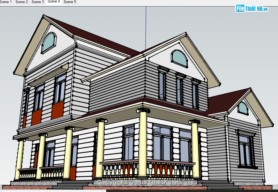 biệt thự 2 tầng,Su biệt thự 2 tầng,File su biệt thự 2 tầng,Sketchup biệt thự 2 tầng,Su 2017 biệt thự 2 tầng