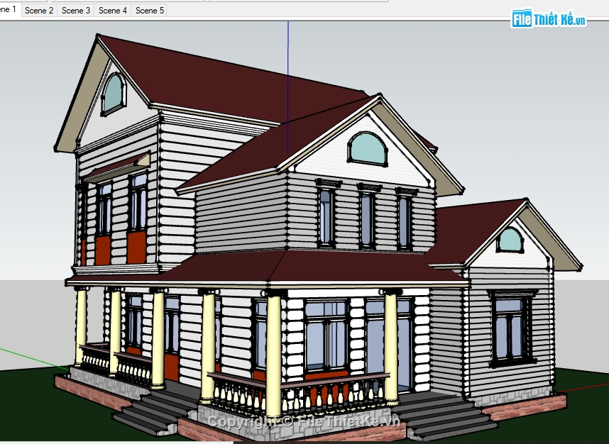 biệt thự 2 tầng,Su biệt thự 2 tầng,File su biệt thự 2 tầng,Sketchup biệt thự 2 tầng,Su 2017 biệt thự 2 tầng