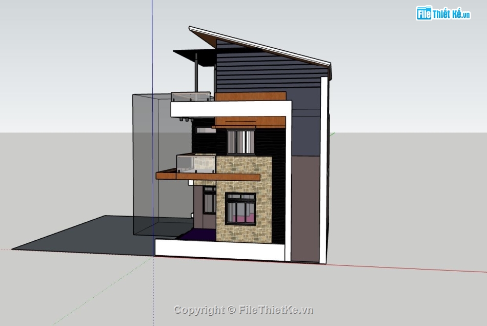 biệt thự phố,biệt thự 3 tầng,phối cảnh biệt thự,sketchup biệt thự,biệt thự hiện đại