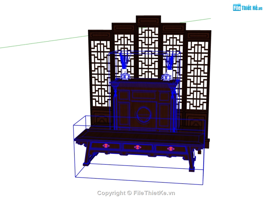 File sketchup ban thờ,File sketchup phòng thờ,File 3d sketchup vách thờ