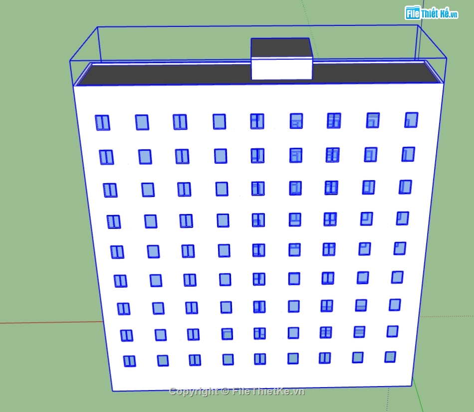 nhà làm việc 9 tầng file su,3d nhà làm việc 9 tầng,model nhà làm việc 9 tầng,su nhà làm việc 9 tầng