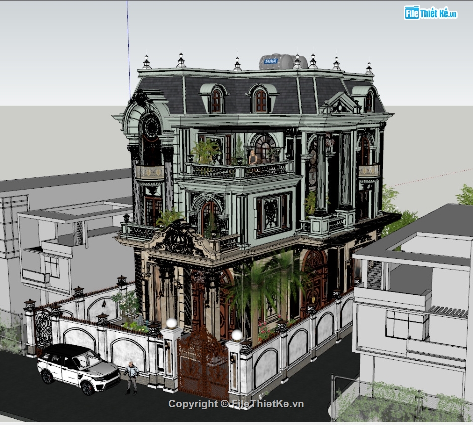 biệt thự 4 tầng,model su biệt thự 4 tầng,file sketchup biệt thự 4 tầng,biệt thự 4 tầng model su,sketchup biệt thự 4 tầng