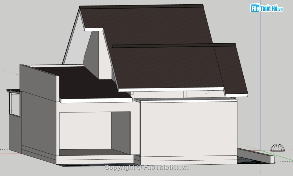 nhà 1 tầng sketchup,mẫu nhà 1 tầng sketchup,sketchup nhà 1 tầng,bản vẽ su nhà 1 tầng