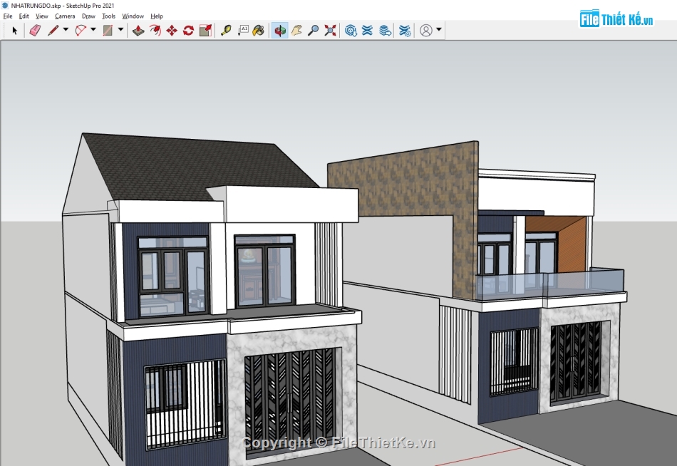 nhà phố 2 tầng,file su nhà phố 2 tầng,model su nhà phố 2 tầng,file sketchup nhà phố 2 tầng,model sketchup nhà phố 2 tầng