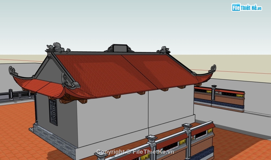 nhà đẹp 3d,File sketchup nhà thờ,thiết kế nhà thờ sketchup