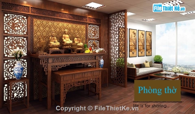 Model phòng thờ đẹp,File 3dmax phòng thờ,File max phòng thờ