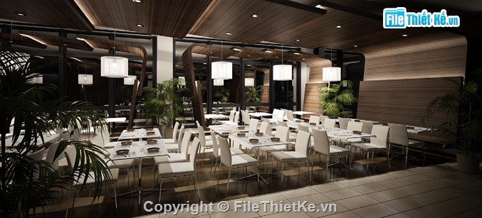 thiết kế nhà hàng,3dsmax nhà hàng,model 3dsmax,thiết kế nội thất,phong cách hiện đại,thư viện model