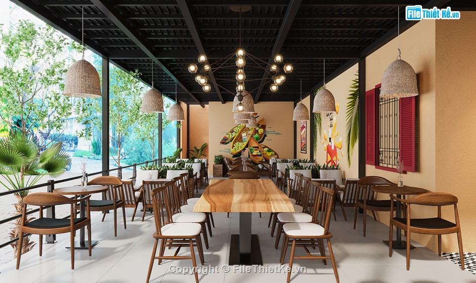 3dsmax quán cafe,diễn họa 3dsmax,retro bao cấp,thiết kế nội thất,thiết kế quán cafe