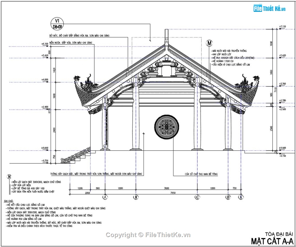 thiết kế đình cổ,thiết kế nhà tiền tế,Thiết kế đình chùa cổ,Bản vẽ nhà cổ,Thiết kế nhà đại bái,bản vẽ nhà đại bái