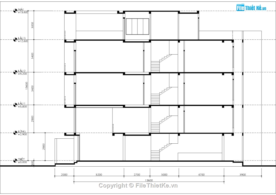 nhà phố 4x17m,Bản vẽ kiến trúc nhà phố,Thiết kế nhà ống hiện đại,Thiết trúc nhà phố 5 tầng,Mẫu nhà phố hiện đại,Nhà ống 4x17m