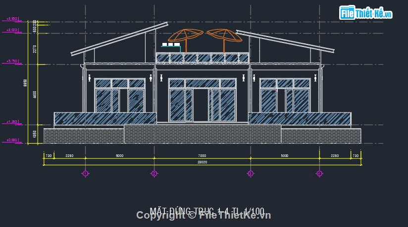 Thiết kế biệt thự,File autocad biệt thự,cad biệt thự,biệt thự sân vườn